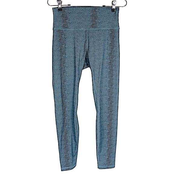 Zyia Active Light Teal Everglades Supreme High Rise 8/10 Snake Print Leggings - Picture 4 of 8